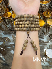 Multi-Veined Natural Forest Agarwood | 108-Bead Bracelet Necklace (8mm) | Premium Trầm Hương