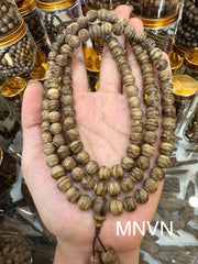 Multi-Veined Natural Forest Agarwood | 108-Bead Bracelet Necklace (8mm) | Premium Trầm Hương
