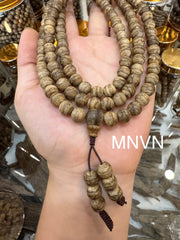 Multi-Veined Natural Forest Agarwood | 108-Bead Bracelet Necklace (8mm) | Premium Trầm Hương