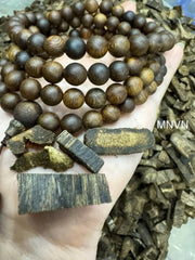 Ky Nam Agarwood Bracelet – 108 Beads (7–8mm) | Rare Sinking Kinam from Khanh Hoa, Vietnam
