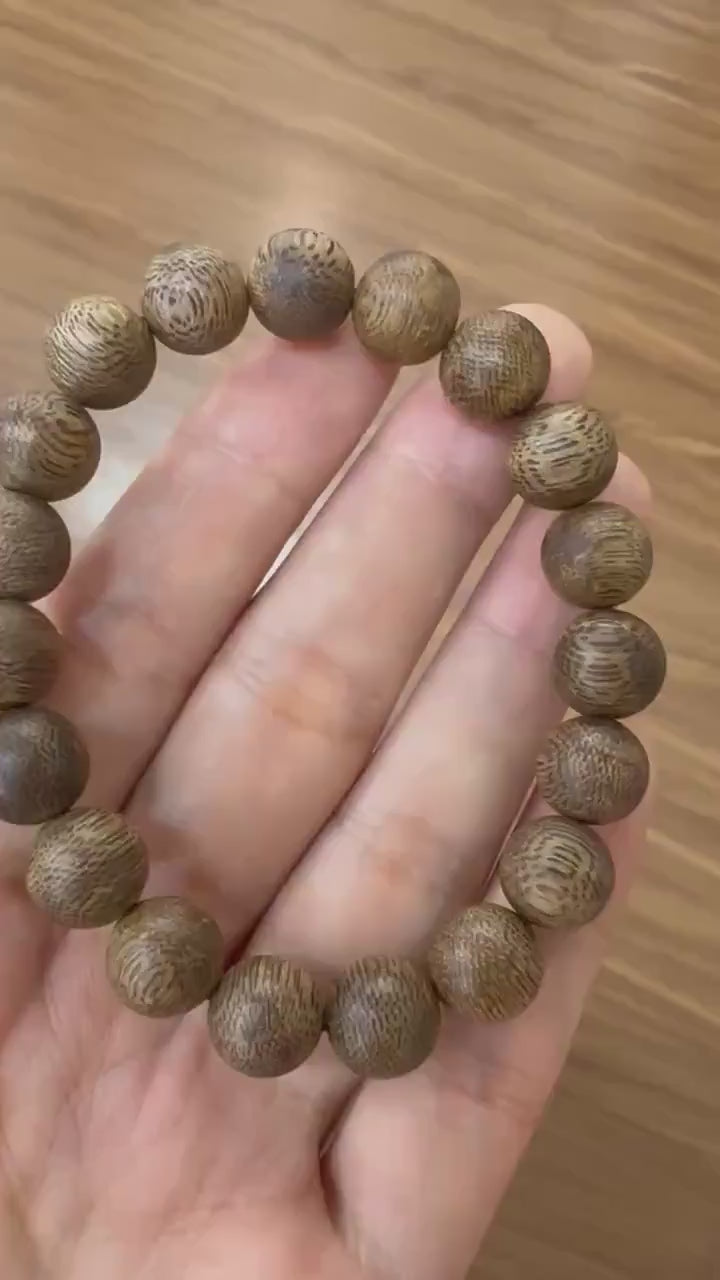 Brown Chocolate Wild Agarwood Bracelet | Natural Forest Agarwood | Unisex Agarwood Jewelry | Bracelet or Necklace
