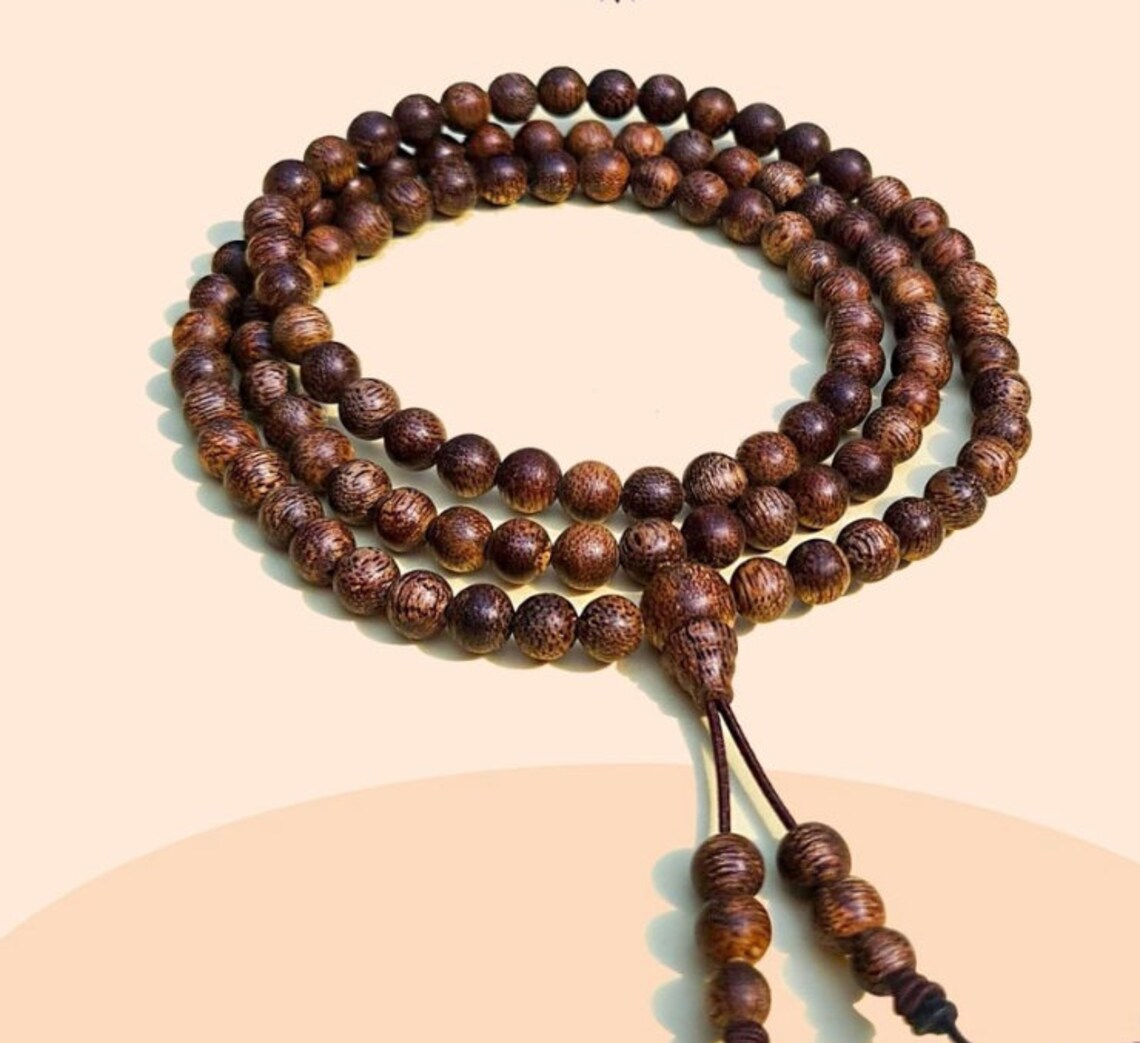 FengShui Agarwood Bracelet 108 Beads | 100% Natural Vietnamese Agarwood Bracelets | Agarwood Bracelet Chain of 108 Beads 6-7mm
