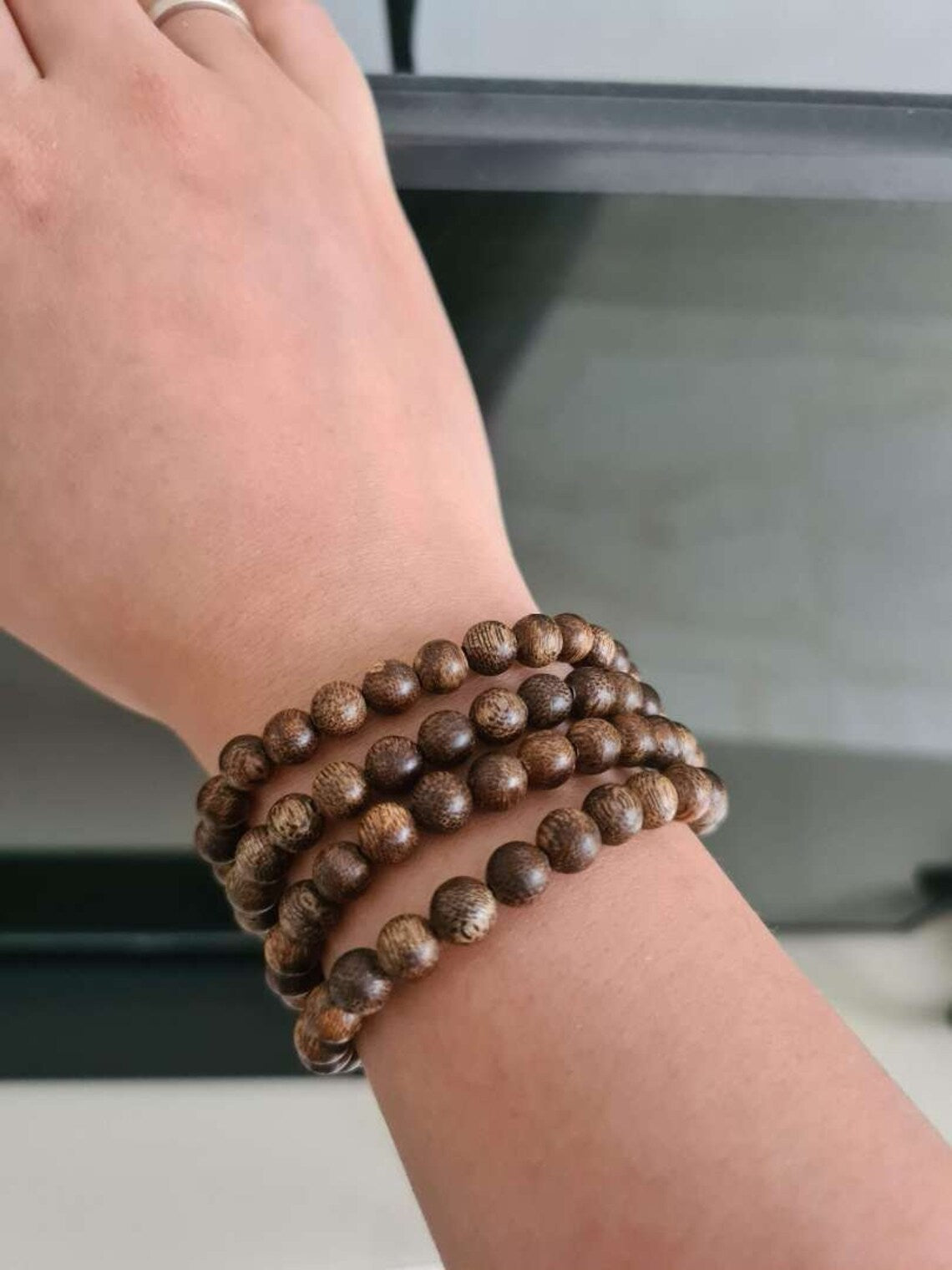 FengShui Agarwood Bracelet 108 Beads | 100% Natural Vietnamese Agarwood Bracelets | Agarwood Bracelet Chain of 108 Beads 6-7mm