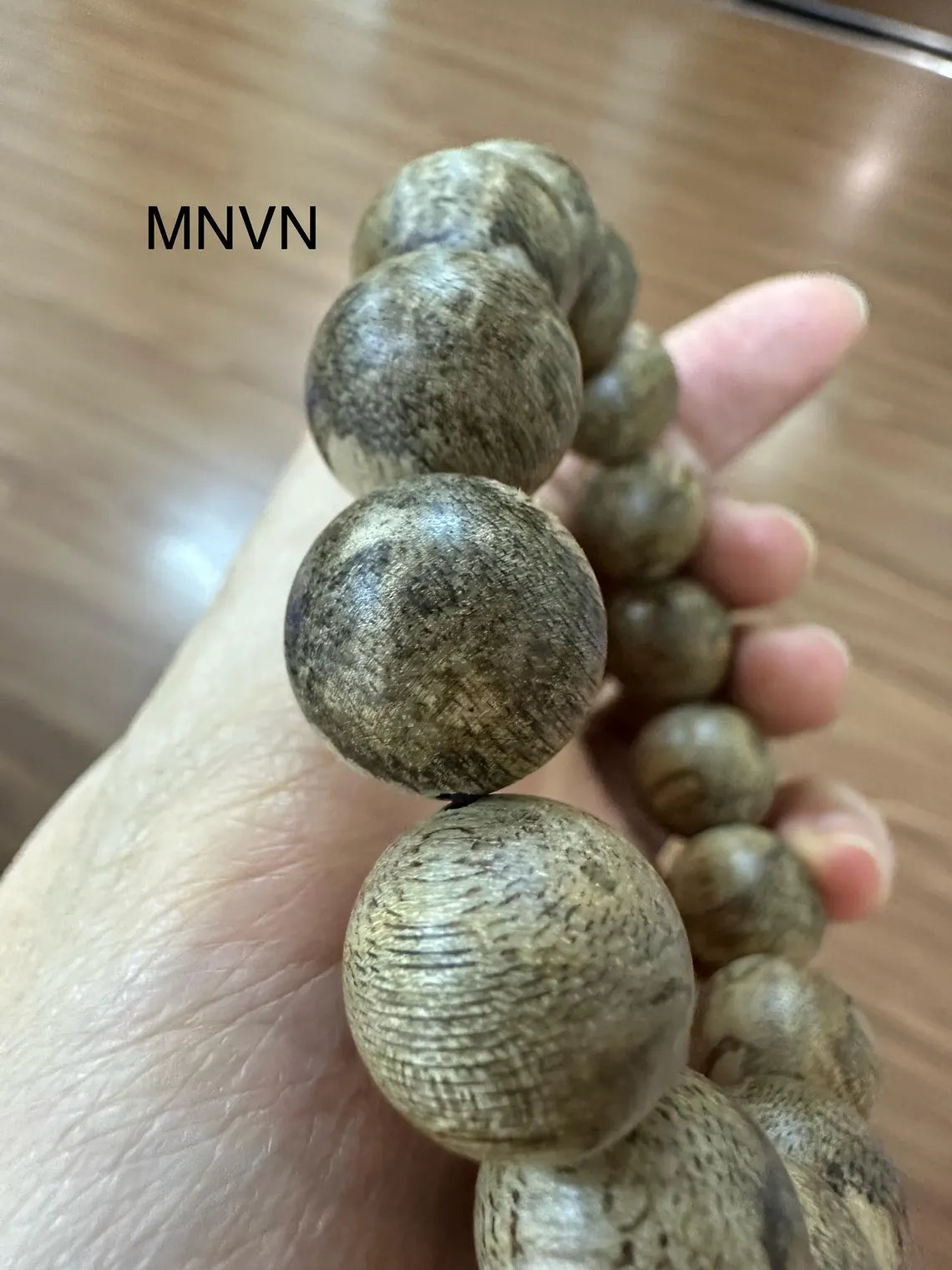 Lightweight Wild Agarwood Bracelet – 15 Beads (13–14mm) | Forest-Sourced from Central Vietnam | Only One